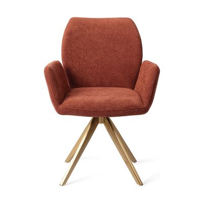 Jesper Home Misaki eetkamerstoel Cosy Copper turn gold
