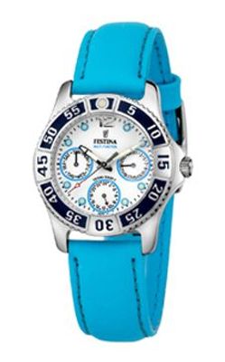 Horlogeband Festina F16039-1 Leder Blauw 18mm