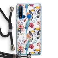 Bloemen tukan: Huawei P20 Lite (2019) Transparant Hoesje met koord
