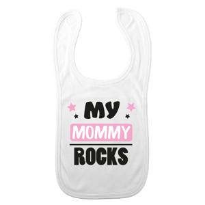 Bellatio Decorations Baby slabbetje - roze - mommy rocks - kraam cadeau - slab/morsdoek - Moederdag   -