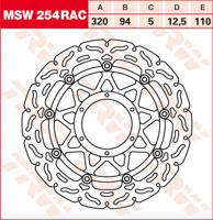 TRW Remschijf, remschijven voor de moto, MSW254RAC