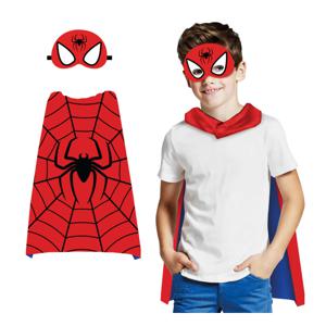 Superhelden verkleedset voor kinderen - rood - spin - one size - cape/oogmasker - comic/stripheld