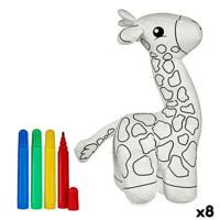 Knuffel om in te kleuren Pincello Wit Zwart 9 x 23 x 15 cm Giraf (8 Stuks)