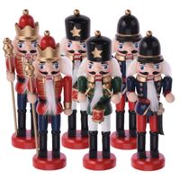 6x stuks kersthangers notenkrakers poppetjes/soldaten 12,5 cm