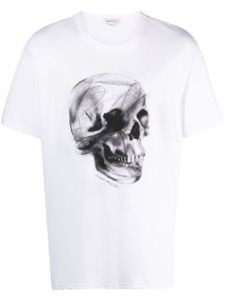 Alexander McQueen t-shirt en coton à imprimé tête de mort - Blanc