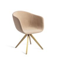 Jesper Home Eetkamerstoel 'Yuni' Turn Gold, Draaibaar, kleur Barely Blush