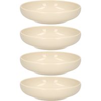 Kommetje/schaaltje - 4x - Dessert/ontbijt - Kunststof - D16 cm - beige