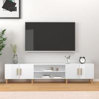 Tv-meubel 180x31,5x40 cm bewerkt hout hoogglans wit