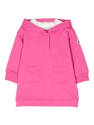 Moncler Enfant robe à patch logo - Rose