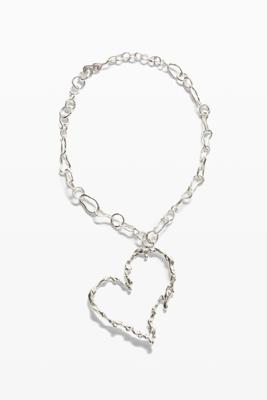 Verzilverde halsketting met hart Zalio - BLACK - U