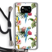 Kleurrijke papegaaien: Xiaomi Poco X3 Pro Transparant Hoesje met koord