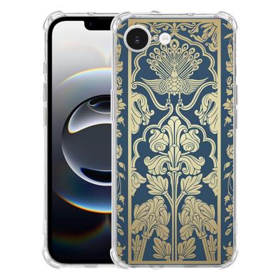 Apple iPhone 16e Hoesje - Beige Flowers TPU Antishock Apple iPhone 16e Hoesje - Beige Flowers TPU Antishock