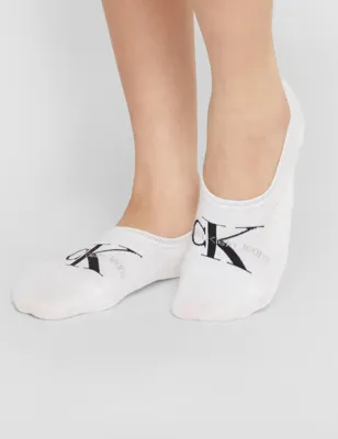 Calvin Klein 2-paar Footie High cut heren sokken - Logo monogram