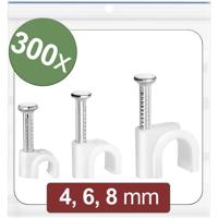 Quadrios 24CA424 Spijkerclip 24CA424 Bundel-Ø (bereik) 2 tot 8 mm Wit 300 stuk(s)
