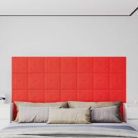 VidaXL Wandpanelen 12 st 1,08 m² 30x30 cm kunstleer rood