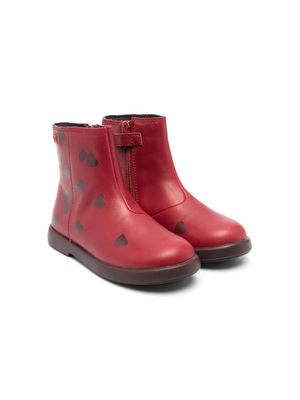 Camper Kids bottines Duet Twins à imprimé cœur - Rouge