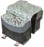 Basil bohème dubbele fietstas - zwart - 35l - waterafstotend - kunstleren details
