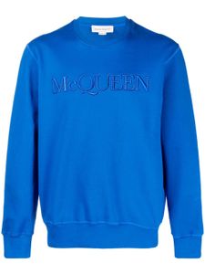 Alexander McQueen sweat à logo brodé - Bleu