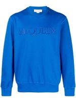 Alexander McQueen sweat à logo brodé - Bleu