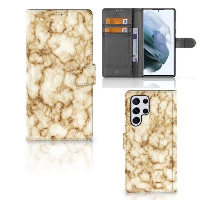 Samsung Galaxy S22 Ultra | Bookcase | Marmer Goud