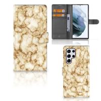 Samsung Galaxy S22 Ultra | Bookcase | Marmer Goud