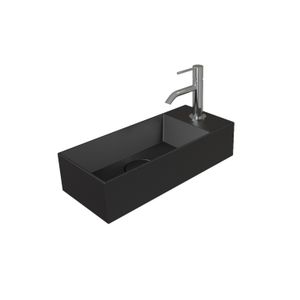 Fontein Salenzi Spy 45x20 cm Mat Zwart (inclusief bijpassende waste)