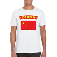 T-shirt met Chinese vlag wit heren