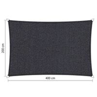 Shadow Comfort rechthoek 2x4m DuoColor Carbon Black met set - thumbnail