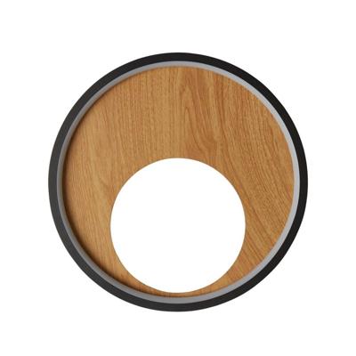 Searchlight WandlampCurio zwart met hout - 36303-1BK