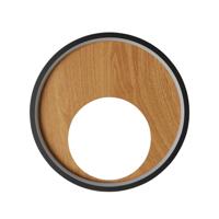 Searchlight WandlampCurio zwart met hout - 36303-1BK