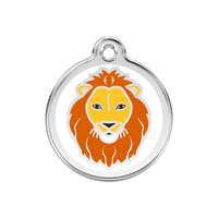 Lion White roestvrijstalen hondenpenning medium/gemiddeld dia. 3 cm - RedDingo