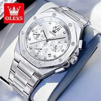 nieuw olevs olevs merk zakelijk mode trend herenhorloges lichtgevende kalender klein driehands klassiek multifunctioneel stalen riem quartz horloge waterdicht eenvoudig sporthorloge Lightinthebox - thumbnail