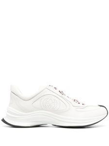 Gucci baskets en cuir à logo perforé - Blanc