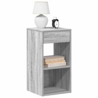 Nachtkastje met lade 35x34x66,5 cm grijs sonoma eikenkleurig