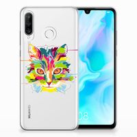 Huawei P30 Lite Telefoonhoesje met Naam Cat Color - thumbnail