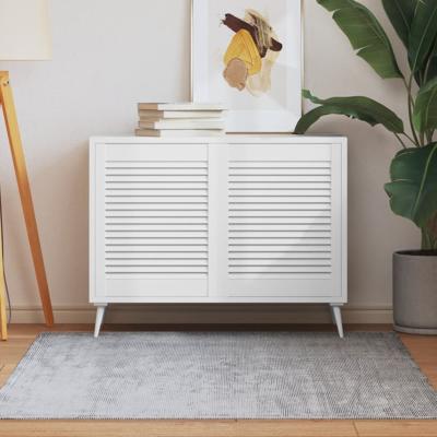 VidaXL Kastdeuren met lamellen 2 st 61,5x49,4 cm grenenhout wit