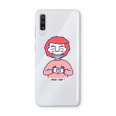 Hartje: Samsung Galaxy A70 Transparant Hoesje