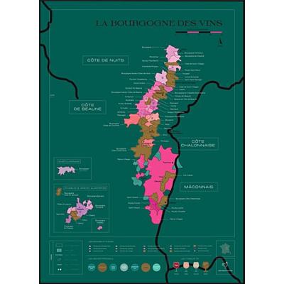 Scratch Map - Bourgogne - Carte du vin | Wijnkaart | 50 x 70 cm | 1020 Dégustations