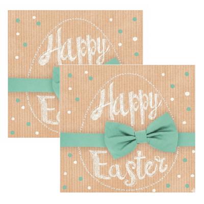 Paas thema servetten - 40x - Happy Easter print - 33 x 33 cm - Pasen - feestservetten - Paasontbijt
