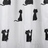 Differnz Cats douchegordijn 100% polyester - verzwaarde onderzoom - 180 x 200 cm