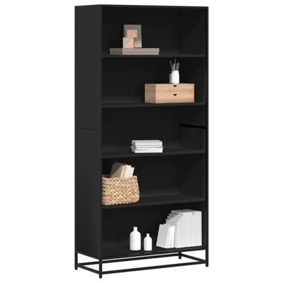 Boekenkast 80,5x35x170,5 cm bewerkt hout zwart