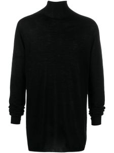 Rick Owens pull en laine vierge à col roulé - Noir