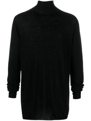 Rick Owens pull en laine vierge à col roulé - Noir