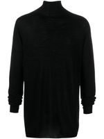 Rick Owens pull en laine vierge à col roulé - Noir