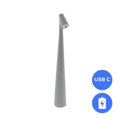 Nordic LED Tafellamp - Staalgrijs - 34 cm - Dimbaar