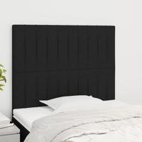 Hoofdborden 2 st 80x5x78/88 cm stof zwart