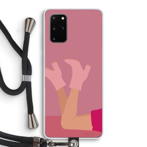 Pink boots: Samsung Galaxy S20 Plus Transparant Hoesje met koord