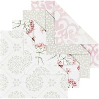 Vivi Gade origamipapier 10 x 10 cm grijs/lichtrood 40 vellen - thumbnail