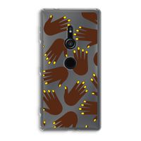 Hands dark: Sony Xperia XZ2 Transparant Hoesje
