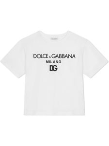 Dolce & Gabbana Kids t-shirt DG Milano brodé - Blanc